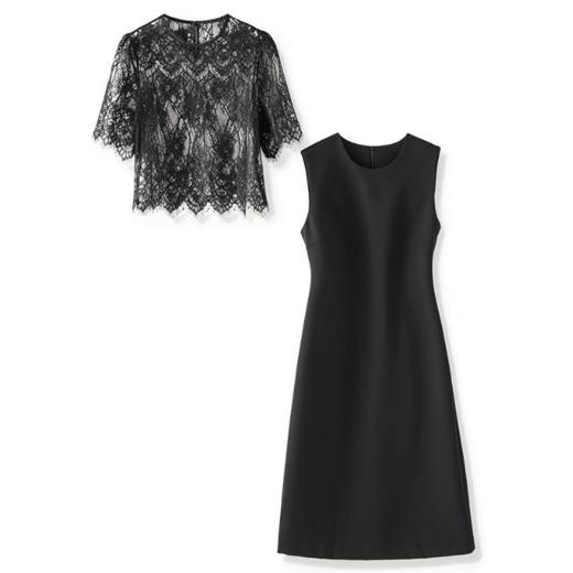 M1 臣禾	【立裁小黑裙】蕾丝罩衫 无袖背心裙连衣裙	JZ251020175 商品图4