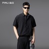 PINLI品立春夏新款立体剪花短袖衬衫男士潮牌上衣B252113038 商品缩略图0