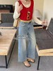 百搭显瘦～【春上新】2025韩版高腰显瘦宽松牛仔裤女九分直筒裤8009/15057（不含腰带） -喜出 商品缩略图5