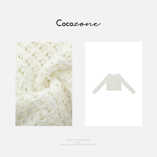 COCO ZONE 刘一一 早春减龄洋气镂空系带薄款针织衫ACD1A0109 商品图2