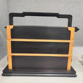 提梁盒/紫光檀*黄杨木25*18*22cm