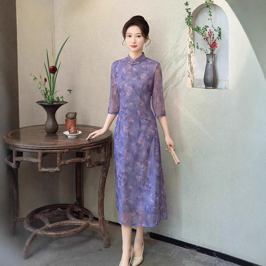 修身显瘦年轻款，改良优雅旗袍GSJ9366 商品图0