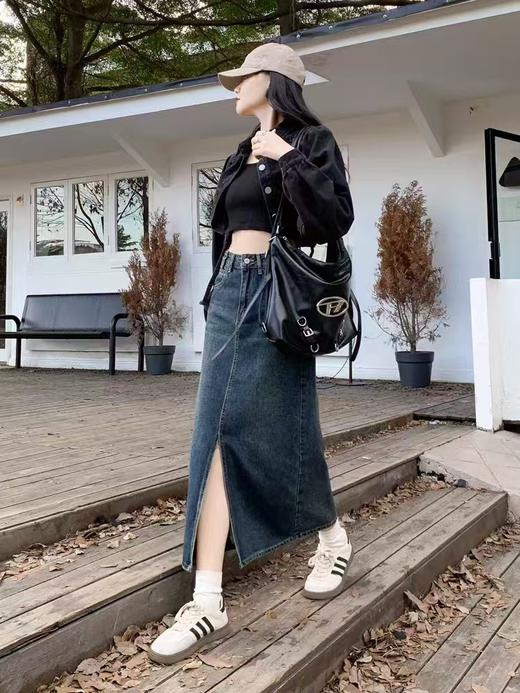 520活动促 爆款推荐～66101 前开叉A字长款牛仔长款半身裙-喜出 商品图5