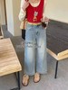 百搭显瘦～【春上新】2025韩版高腰显瘦宽松牛仔裤女九分直筒裤8009/15057（不含腰带） -喜出 商品缩略图0