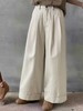 【春上新】5078米色宽边慵懒风宽松大裤腿阔腿裤-喜出 商品缩略图1