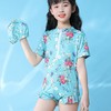 【赠送泳帽！可爱碎花比基尼，花边设计超可爱！】女童连体泳衣 婴儿宝宝沙滩夏装 中小童可爱碎花比基尼花边泳装-QQ 商品缩略图5