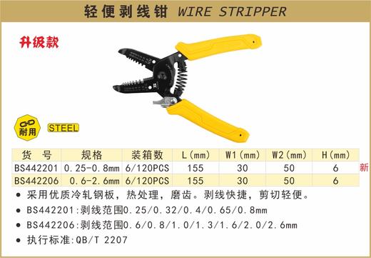 波斯 剥线钳	0.6-2.6mm	BS442206 商品图0