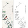 任重花鸟工笔画白描底稿《雪景小鸟》临摹勾线高清打印稿RD62 商品缩略图0