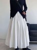 冰点价！仅限11.11！退货勿拍～WANWAN ZONE 品牌高级感赫本风半身裙高腰A字大摆裙气质伞裙白色长裙-喜出 商品缩略图2