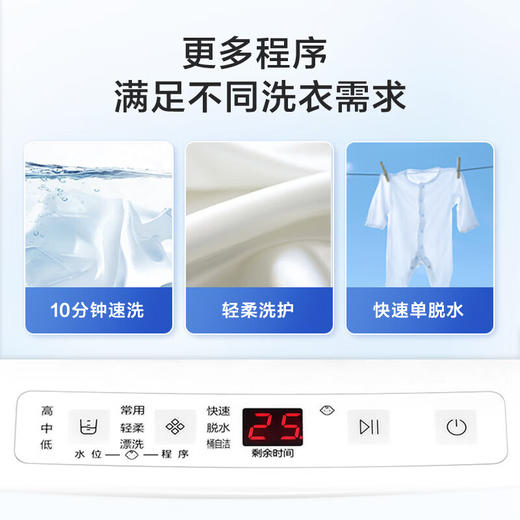 海尔（Haier）洗衣机全自动波轮 家用小型迷你 3KG公斤 母婴儿童内衣裤婴儿宝宝洗 轻柔洗护 以旧换新XQBM30-218 海尔3KG母婴专属洗护 商品图6