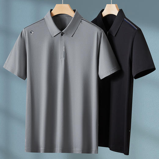 【棉质】【DPF】大依优型大码半拉链短袖polo衫夏季新款肥佬宽松百搭半袖体恤上衣胖子男士 商品图5