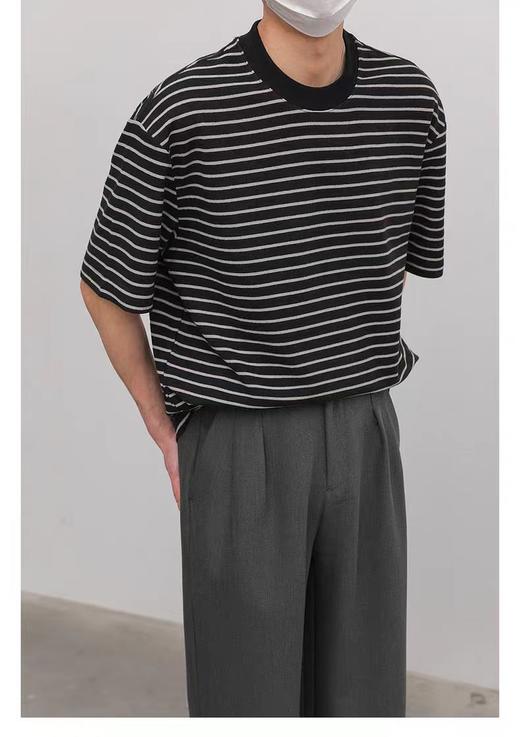 【真维斯男士休闲条纹上衣】它来了！男士的衣服👔没有那么多的花样👀经典的即是wang道😎🐎干净的极简韩风✨随便一穿就是慵懒高级范儿 👕短袖or👔Polo衫，两种款式可选 商品图4