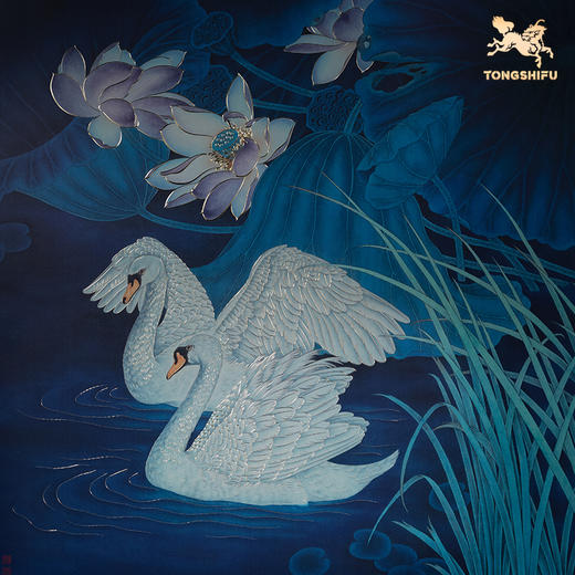 铜师傅 手工錾刻 铜雕画《蓝色之恋》客厅玄关沙发背景墙装饰画 商品图3