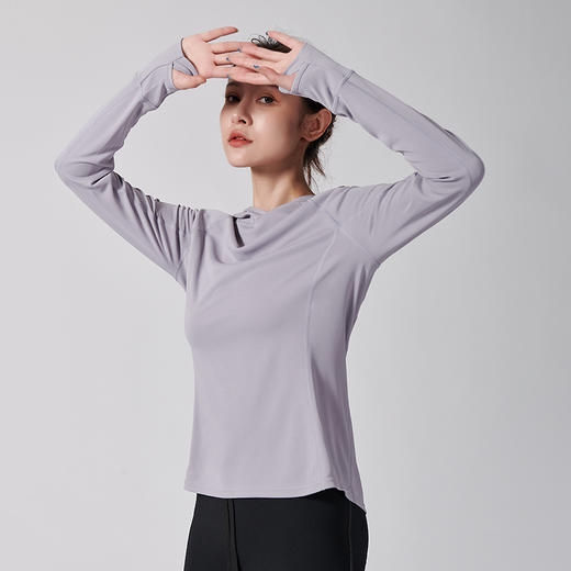 I'd爱帝女士休闲连帽长袖上衣修身显瘦户外运动速干衣 商品图5