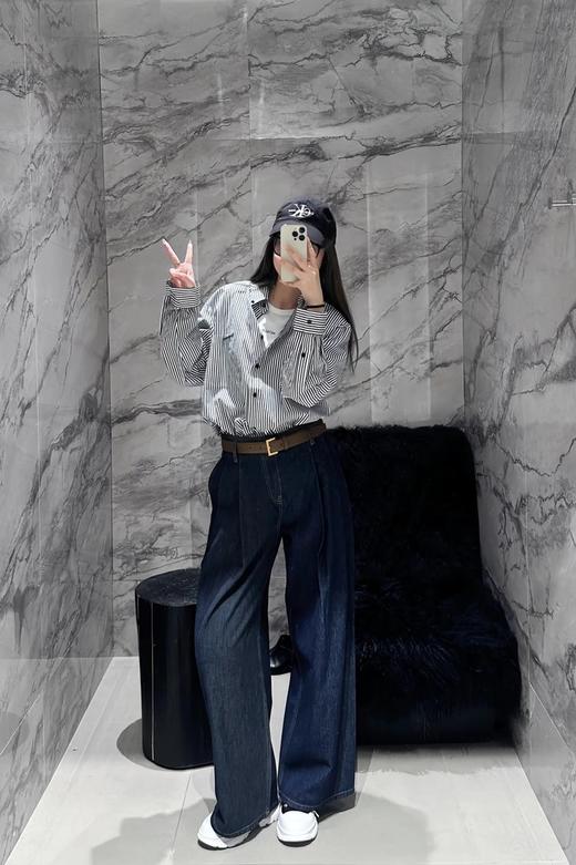 【高品质私服】【MC长绒棉条纹衬衫】质地干爽厚实，上身骨感线条分明G1200-CC【无标出货 介意慎拍】 商品图3