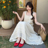 西遇法式吊带连衣裙女春夏新款杏色方领a字收腰度假风长裙SS150317 商品缩略图2