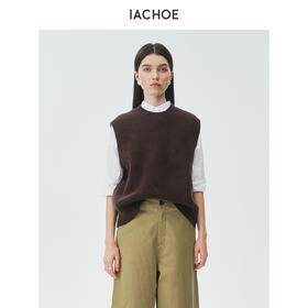 棉仓3621599002-IACHOE拿铁色羊毛背心通勤