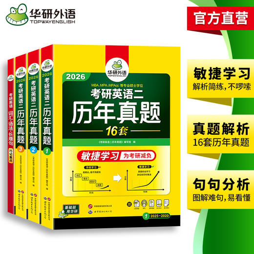 华研外语 英语二历年真题 专项训练备考2026 考研英语一二历年真题试卷词汇单词书阅读理解语法长难句翻译写作文mba/mpacc复试资料书 商品图3