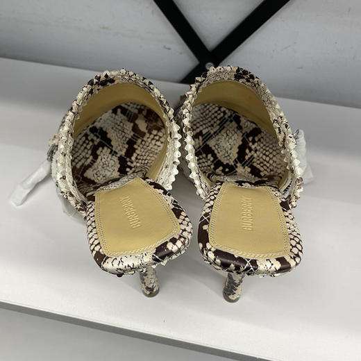 BUR*E**Y/巴*莉 Peep Sandal 女士蛇纹皮质高跟凉鞋 商品图2