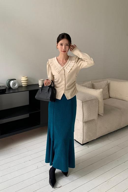 ELLA JADE 米色百褶花边领上衣 19766 商品图1