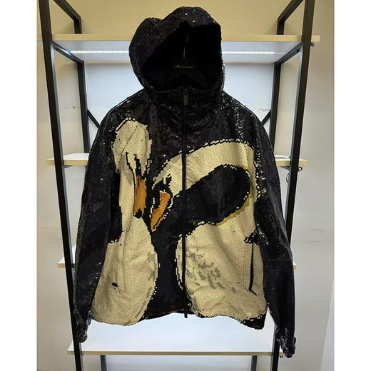 BUR*E**Y/巴*莉 意大利产 男士亮片拉链连帽长袖外套 商品图0