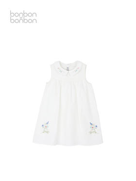 泡泡肌理绣花连衣裙