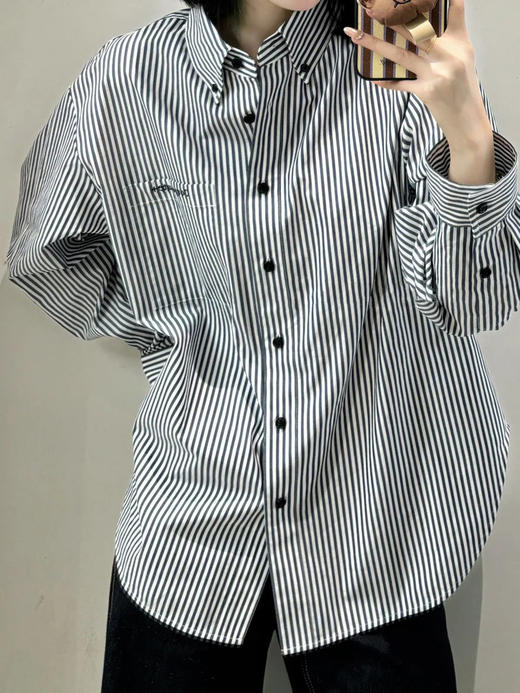 【高品质私服】【MC长绒棉条纹衬衫】质地干爽厚实，上身骨感线条分明G1200-CC【无标出货 介意慎拍】 商品图11