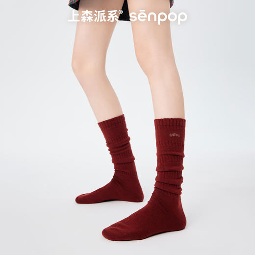 【代发】上森派系F55泡泡刺绣桑蚕丝羊毛小腿堆堆袜（下单后不支持退款 请谨慎下单） 商品图4