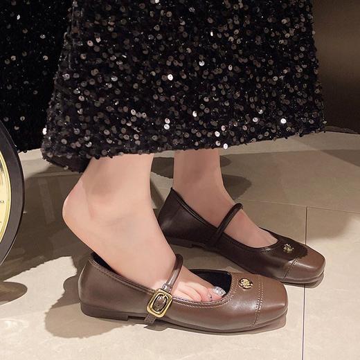 【YW】无忧购法式温柔小香风一字扣平底玛丽珍小皮鞋（尺码偏小，建议拍大一码）H262(截单后7天发货) 商品图6