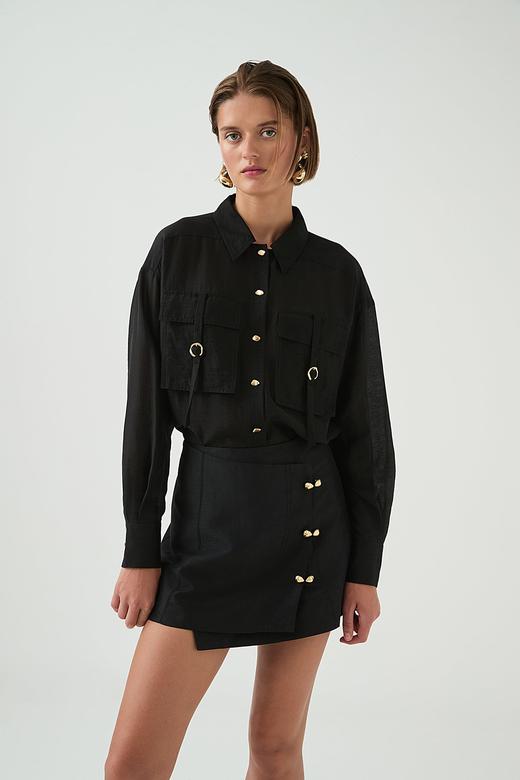 Aje - Amber Mini Skirt - Black - 女装 - 短裙 - 黑色 商品图5