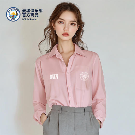 【官方正版】曼城俱乐部 | 春夏户外休闲粉色休闲衬衫外套球迷穿搭 商品图1