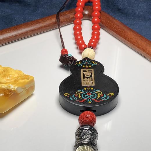 红砂彩绘黑檀木葫芦平安吉祥挂件/车挂05 饰品美物 商品图3