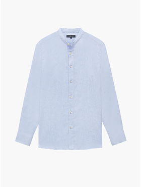 Frescobol Carioca - Jorge Linen Shirt L/S - Baby-Blue - 男装 - 衬衫 - Baby蓝