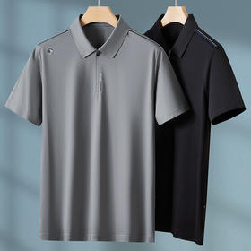 【棉质】【DPF】大依优型大码半拉链短袖polo衫夏季新款肥佬宽松百搭半袖体恤上衣胖子男士