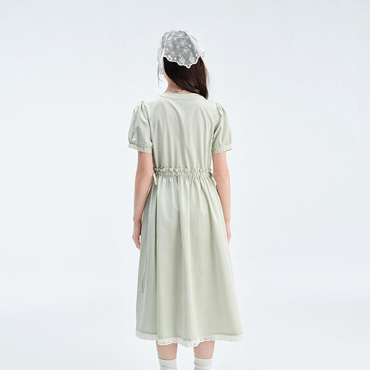 笛莎Deesha青少年女童连衣裙2025夏季女童短袖棉布裙 商品图4