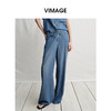 VIMAGE纬漫纪复古水洗高腰显瘦直筒阔腿牛仔裤2025夏季新款V2305910 商品缩略图3