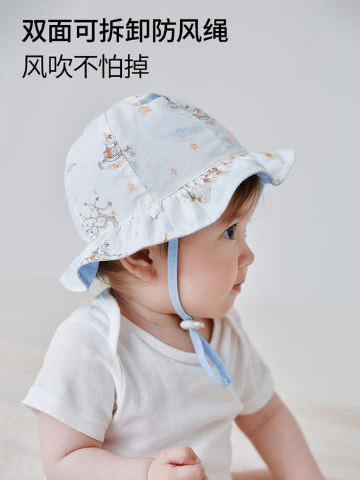 【云优选】BUBBLE TREE儿童防晒帽夏防紫外线宝宝遮阳渔夫帽男孩女童太阳帽3-12M 商品图5