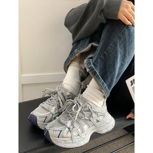 【YW】无忧购韩版百搭学院风青春潮流系带休闲老爹鞋MIS-3541(截单后7天发货) 商品图3