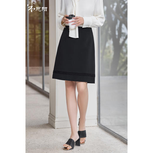 百搭醋酸半身裙 米思阳2026春季新款时尚高腰显瘦短款a字裙女5662 商品图0