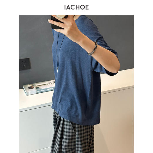 棉仓3621501008-IACHOE苎麻U领T恤 商品图3