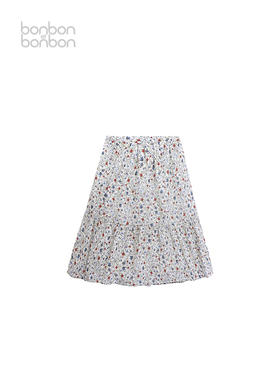 复古碎花鱼尾半裙