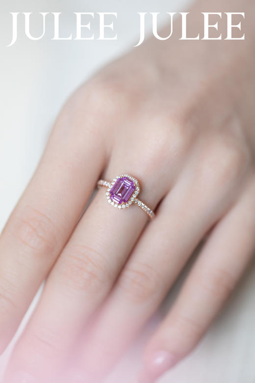 JULEE JULEE茱俪珠宝  18K玫瑰金精切粉蓝宝石戒指 商品图2