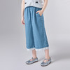 笛莎Deesha 童装女童裤子2025夏新款女童优雅花边牛仔阔腿裤 商品缩略图1