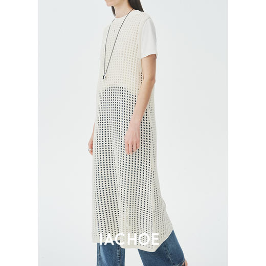 棉仓3621516004-IACHOE格子罩衫长款无袖针织连衣裙 商品图0