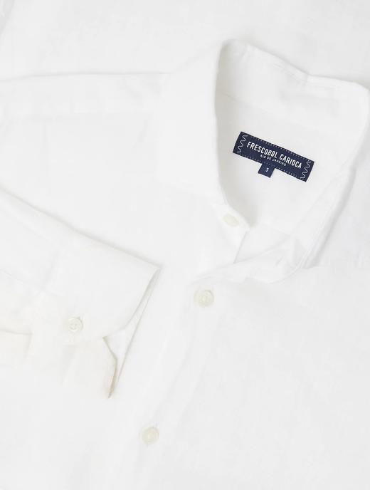Frescobol Carioca - Antonio Linen Shirt L/S - White - 男装 - 衬衫 - 白色 商品图3