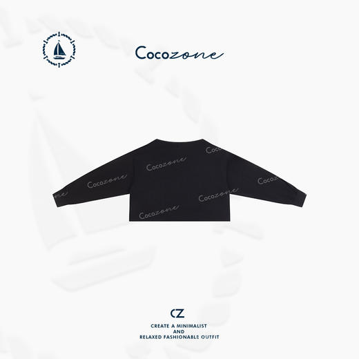 COCO ZONE 刘一一2025春季新款简约宽松女式长袖T恤CD2A0519 商品图1