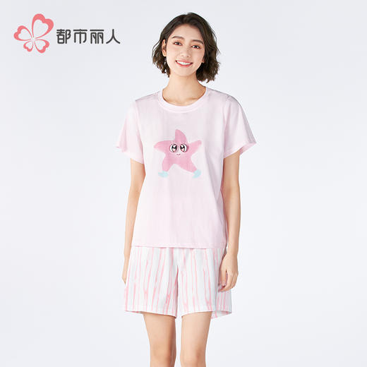 都市丽人会员精选女士棉质短袖套装薄40支TC拉架短袖类LHH9A5 商品图1