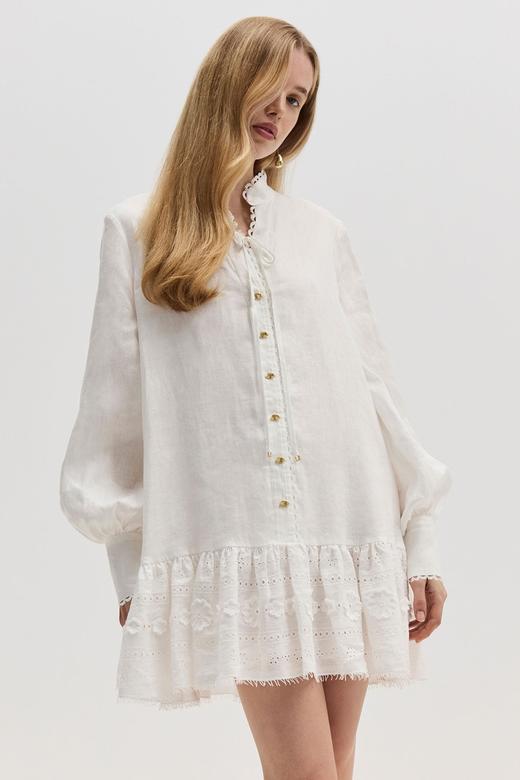 Aje - Cloud Embroidered Dress - Ivory - 女装 - 连身裙 - 象牙白 商品图7