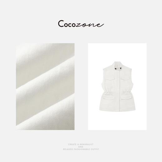COCO ZONE 刘一一 2025春季新款复古简约休闲拉链马夹ACD1A0456 商品图2