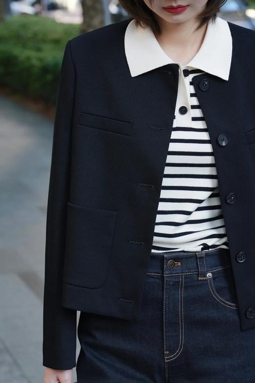 【高品质私服】【IC毛弹斜纹夹克外套】对身材包容性高，挺括骨感/巧妙美化身形G0975-CC【无标出货 介意慎拍】 商品图4